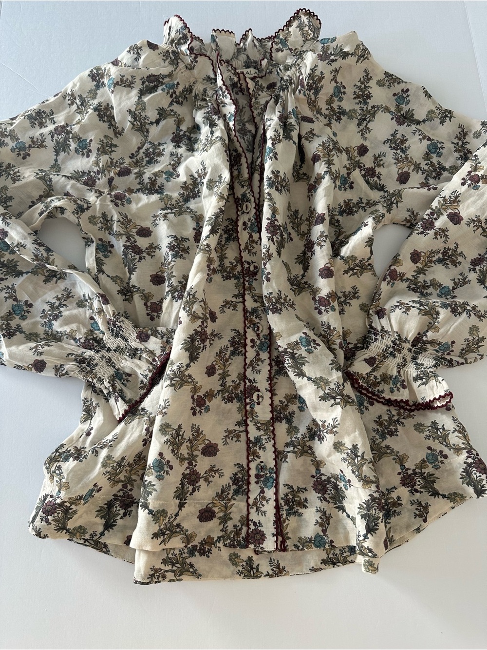 Baybala Women’s Button Down Blouse Size XS Cotton Viscose Blend Lightweight Top